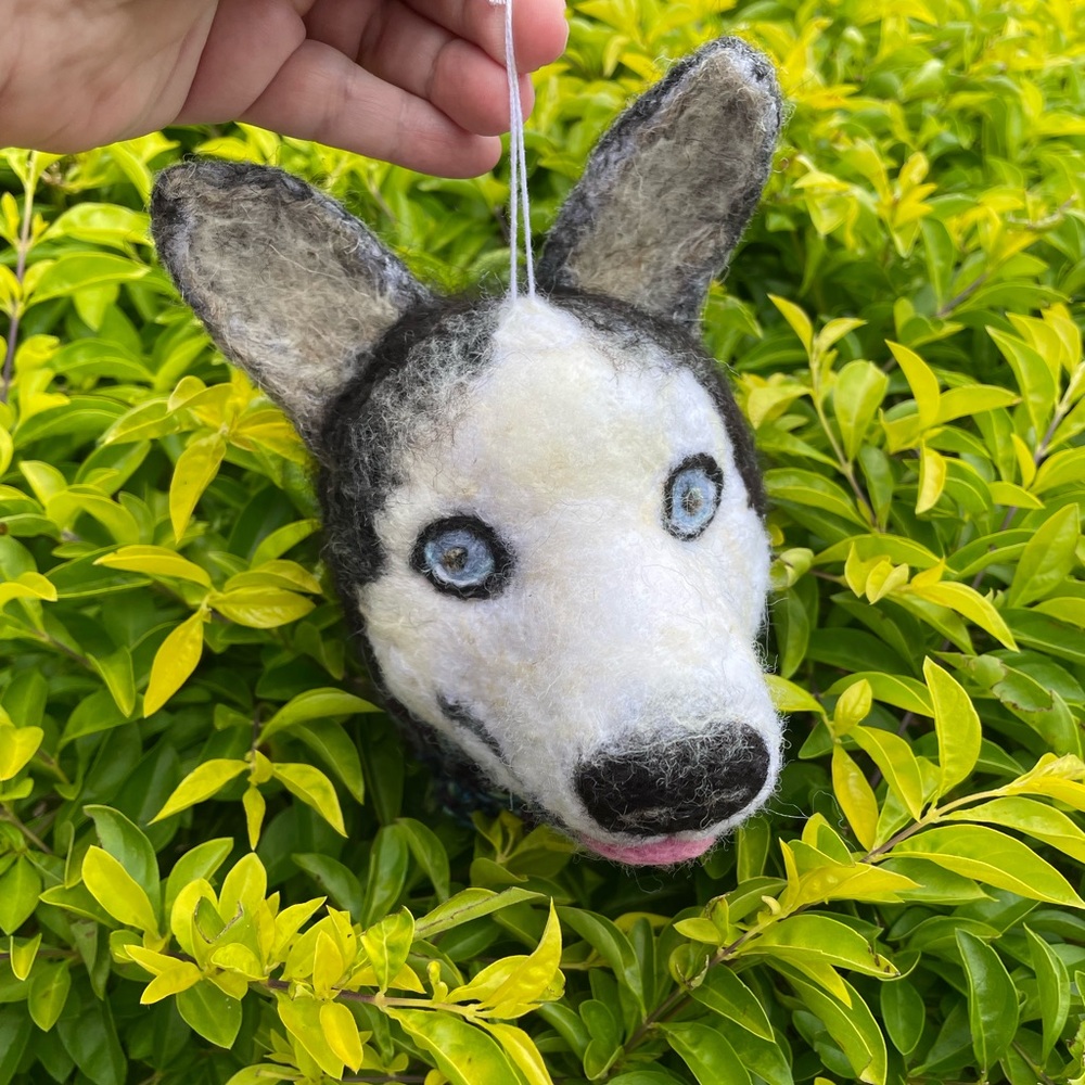 Hand crafted Custom order pet needle felted dog artisan one of a kind ornament - Picture 7 of 15